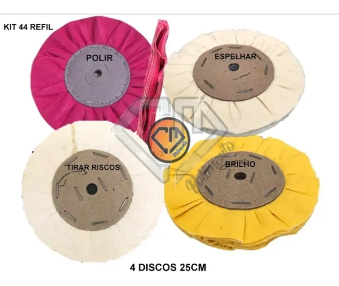 Kit 44 Refil - Boinas 25cm - Polimento Aluminio Inox Tanque Rodas - Imagem 2