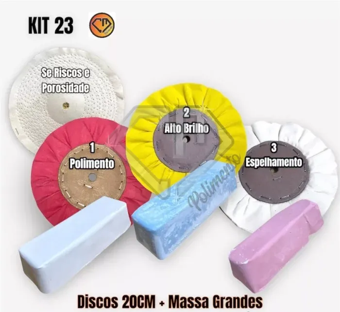 Kit 23 - Caminhoneiro Polimento Brilho Tanque Aluminio Inox Baús Calotas Rodas - Imagem 2