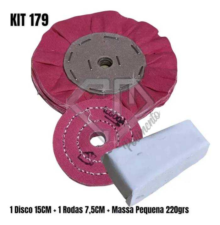 Kit 179 - 3 Peças Polimento E Brilho Inox Aluminio Tanque 15CM e 7,5CM - Imagem 2
