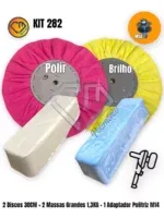 Kit 282 - 30CM Polimento Brilho Roda Bau Tanque Peças Moto Politriz M14 - Imagem 2