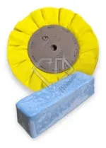 Kit 319 - Disco Amarelo Massa Azul Brilho Alumínio Inox 20CM