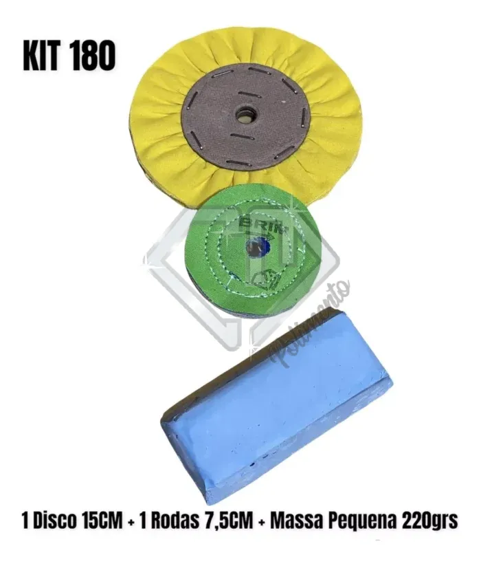 Kit 180 - 3 Peças Polimento E Brilho Alumínio Inox 15CM e 7,5CM - Imagem 2