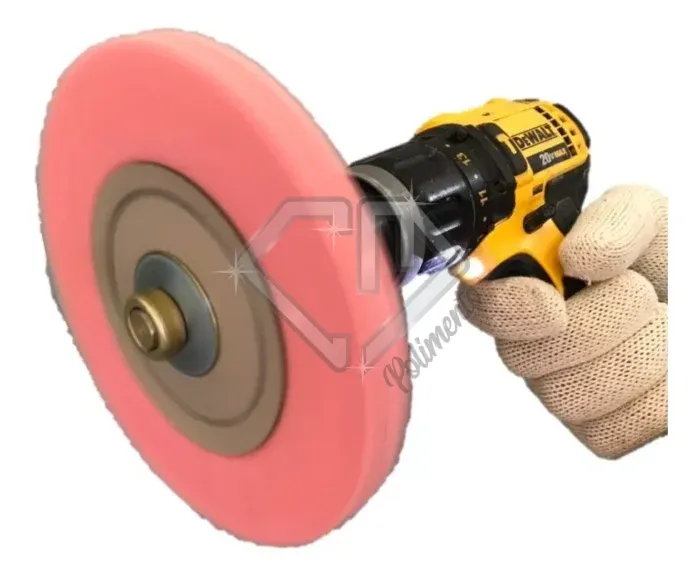 Kit 211 - 25CM Roda Resinada Rosa Dura Pino Politriz M14 Inox Tanque - Imagem 3
