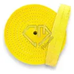 Roda Algodão Resinado Amarelo 20x3CM - Brilho Espelhamento Faca Inox Ferro Alumínio Cubas Ourives Fornitura