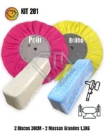 Kit 281 - 30CM Polimento Brilho Roda Bau Tanque Peças Moto 30CM - Imagem 2