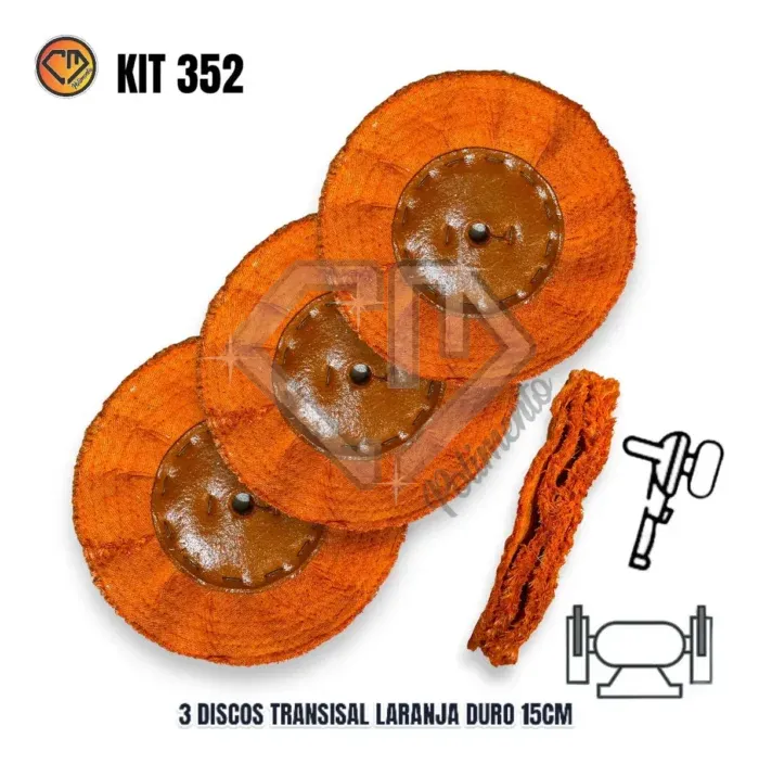 Kit 352 - 150CM - 3 Discos Ventilado Laranja Duro Cutelaria - Imagem 2