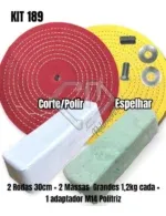 Kit 189 - 30CM Rodas Massas Politriz M14 Polimento Espelhamento Tanque Rodas Inox - Imagem 2