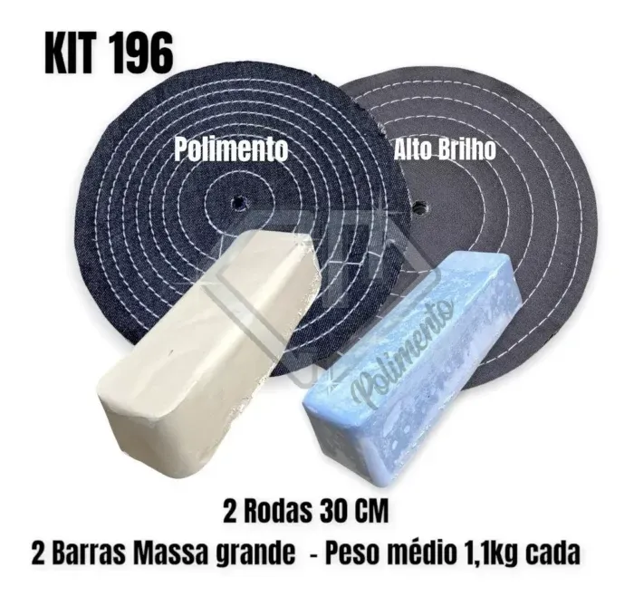 Kit 196 - Polimento Brilho Inox Alumínio Tanque Baú Grades 30CM - Imagem 2