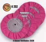 Kit 252 - 4 Discos Ventilado Rosa - Polimento Alumínio Inox 25CM - Imagem 2
