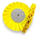Disco Plissado Amarelo 25CM - Alto Brilho Metais Aluminio Inox Faca Ferramentas Rodas