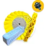Kit 366 - 30CM Disco Plissado Amarelo Brilho Inox Metal Tanque
