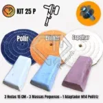 Kit 25 Politriz - 15CM Polimento Aluminio Roda Motor Bengala - Imagem 2