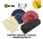 Kit 301 - 15CM Esmeril Polimento Ferro Aço Chapa Cutelaria Inox - Imagem 2