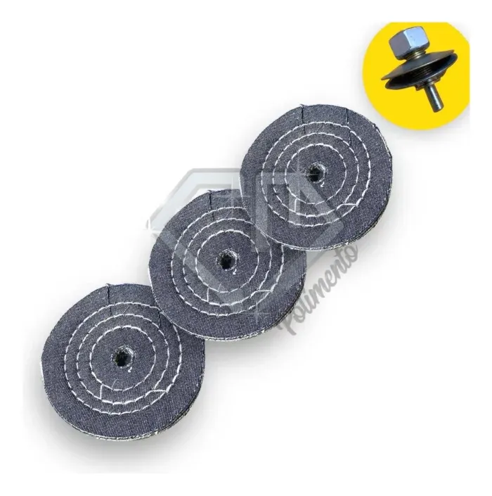 Kit 118 - 4 Peças Polimento Fino Aluminio Inox Adaptador Furadeira 10CM - Imagem 1