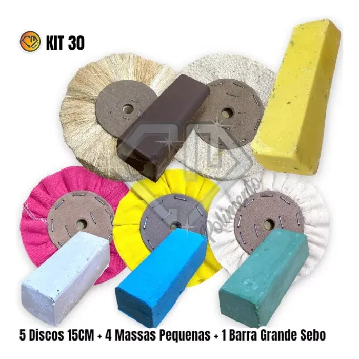 Kit 30 Discos 15cm Polimento Corte Brilho Inox Alumínio Roda - Imagem 2