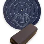 Kit 345 - Roda Jeans Marrom Pequena Polimento De Metais 15CM