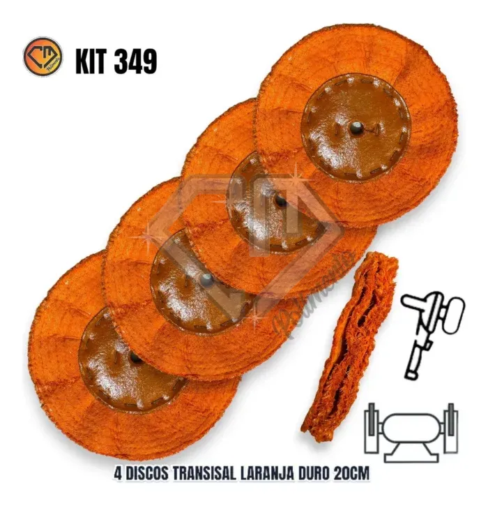 Kit 349 - 20CM - 4 Discos Transisal Laranja Duro Cutelaria - Imagem 2