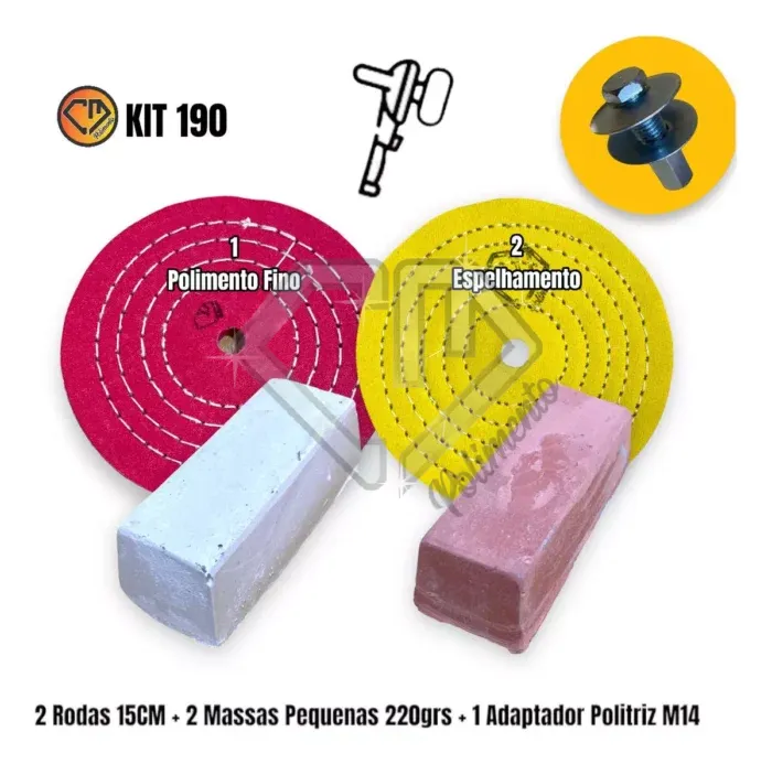 Kit 190 - 15CM Rodas Massas Espelhamento Tanque Rodas Inox - Imagem 2