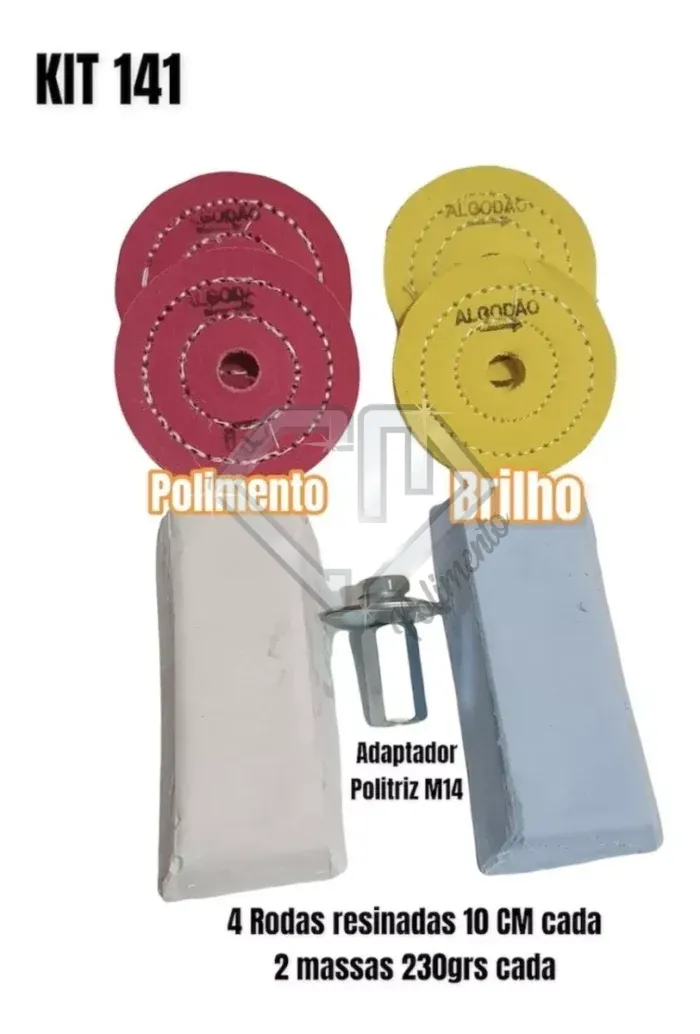 Kit 141 - 7 Peças Polimento Corte Inox Alumínio 10CM - Imagem 2