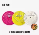 Kit 239 - Rodas Para Polimento Brilho Espelhamento Inox Aluminio 20CM - Imagem 2