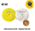 Kit 247 - 2 Rodas Brilho Espelhamento Inox Aluminio Politriz M14 20CM - Imagem 2