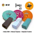 Kit 87 - Polimento Brilho Aluminio Inox - Boinas 10cm Massa 230g - Imagem 2