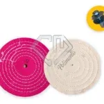 Kit 245 - 2 Rodas Polimento Espelhamento Inox Aluminio Latão Politriz M14 20CM