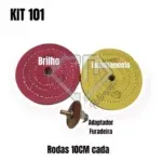 Kit 101 - 3 Pçs Polimento Corte Brilho Inox Alumínio 10cm - Imagem 2