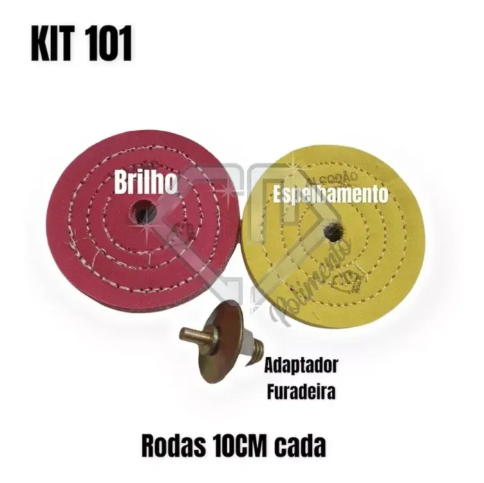 Kit 101 - 3 Pçs Polimento Corte Brilho Inox Alumínio 10cm - Imagem 2