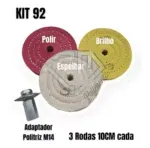 Kit 92 - 4 Peças Polimento Brilho Espelher Alumínio Inox 10CM - Imagem 2