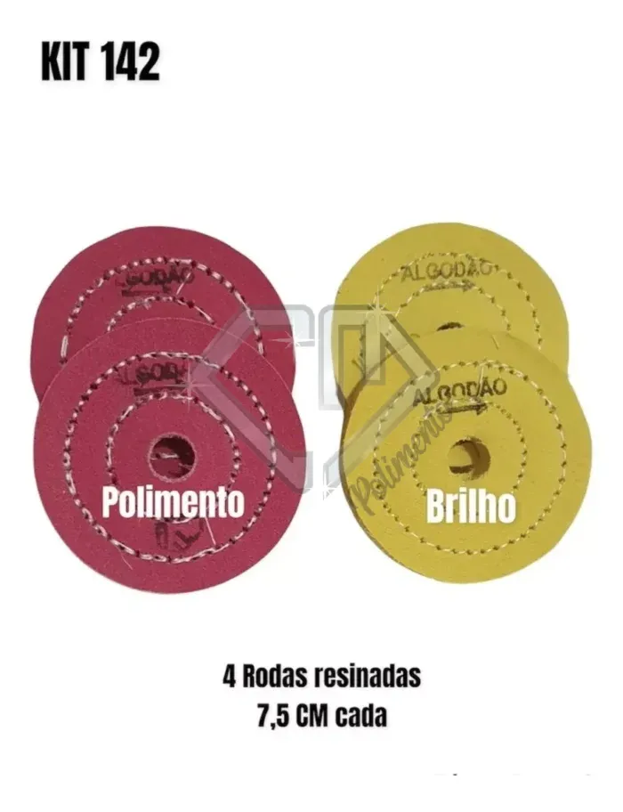 Kit 142 - 4 Rodas Boina Polimento Corte Inox Alumínio 7,5CM - Imagem 2