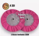 Kit 251 - 2 Discos Ventilado Rosa - Polimento Alumínio Inox 25CM - Imagem 2