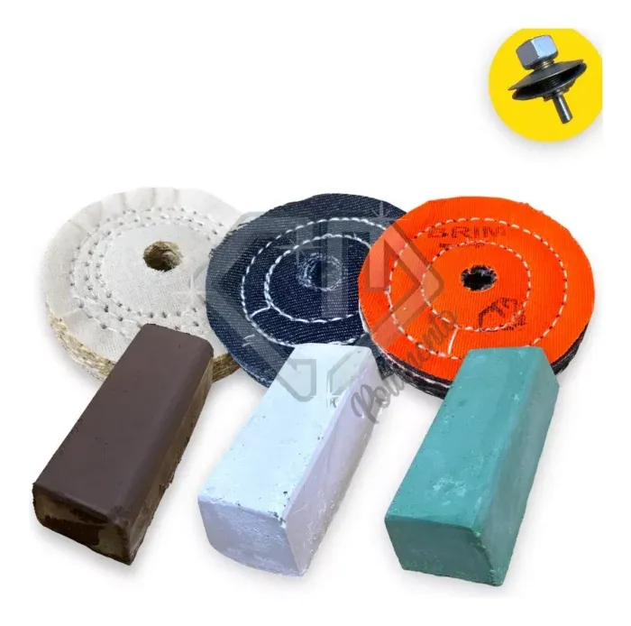 Kit 156 - 7 Peças Polimento Brilho Inox Alumínio 7,5CM - Imagem 1