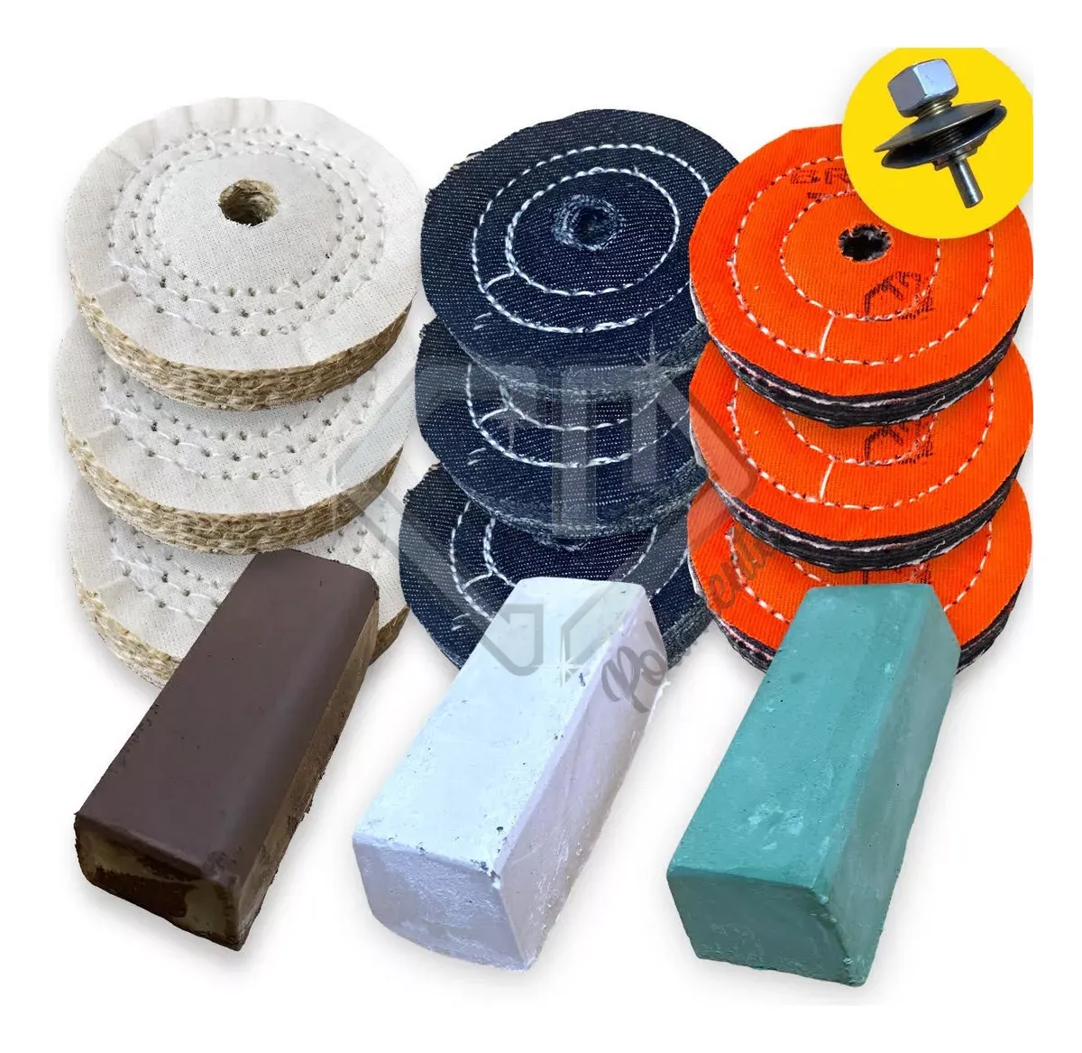 D_NQ_NP_2X_949378-MLB77222736294_072024-F.webp Kit 162 - 13 Peças Polimento Brilho Inox Alumínio 7,5CM - Imagem 1