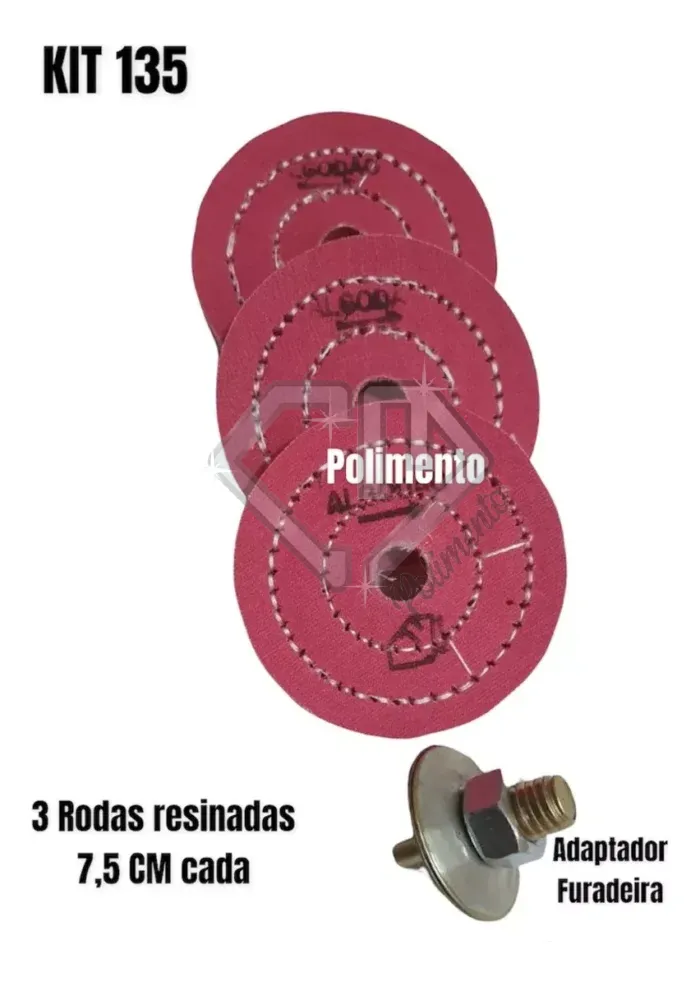 Kit 135 - 4 Peças Corte Polimento Aluminio Inox Furadeira 7,5CM - Imagem 2