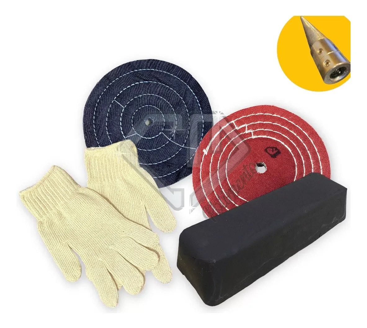 D_NQ_NP_2X_995051-MLB76373847502_052024-F.webp Kit 301 - 15CM Esmeril Polimento Ferro Aço Chapa Cutelaria Inox - Imagem 1