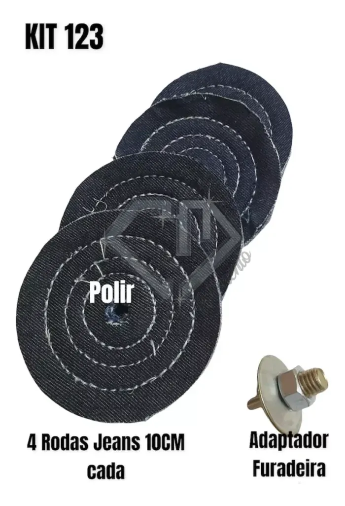 Kit 123 - 5 Peças Polimento Fino Inox Aluminio Furadeira 10CM - Imagem 2