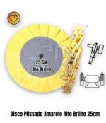 Disco Plissado Amarelo 25CM - Alto Brilho Metais Aluminio Inox Faca Ferramentas Rodas - Imagem 2