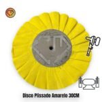 Disco Plissado Amarelo 30CM - Alto Brilho Metais Aluminio Inox Faca Ferramentas Rodas - Imagem 2