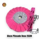 Disco Plissado Rosa 25CM - Corte e Polimento em Metais Alumínio Inox Rodas Tanque - Imagem 2