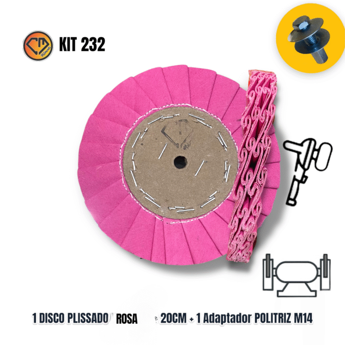 Kit 232 - 20CM Disco Polimento Aço Alumínio Roda Baú Corrimão - Imagem 2