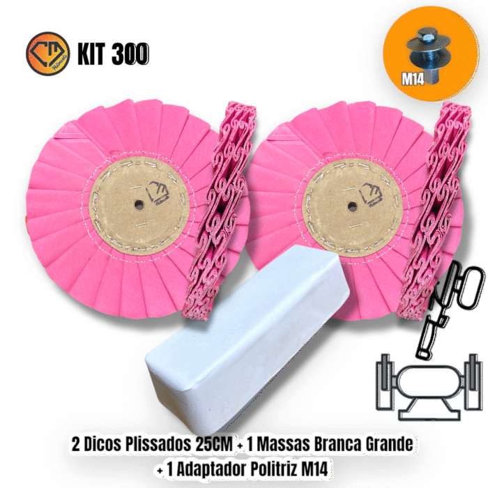 Kit 300 - 25CM Corte Polimento Inox Aluminio Tanques Rodas Aço - Imagem 2