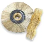 Escova Roda Sisal 16X1 Miolo Madeira - Riscos Polimento  Alumínio Inox Metais Aço