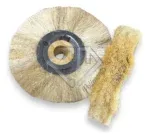 Escova Roda Sisal 10X1 Miolo Madeira - Riscos Polimento Alumínio Inox Metais Aço