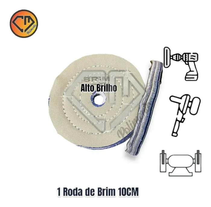 Roda/Polia Brim 100MM - Polimento Brilho Alumínio Inox Metal - Imagem 2