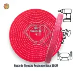 Roda de Algodão Rosa Dura 300mm - Polimento em Metais Alumínio Inox - Imagem 2