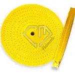 Roda Algodão Amarelo 125mm - Brilho Espelhamento Faca Inox Ferro Alumínio Cubas Ourives Fornitura
