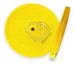Roda Algodão Resinado Amarelo 250mm - Brilho Espelhamento Faca Inox Ferro Alumínio Cubas Ourives Fornitura