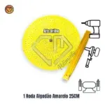 Roda Algodão Resinado Amarelo 250mm - Brilho Espelhamento Faca Inox Ferro Alumínio Cubas Ourives Fornitura - Imagem 2