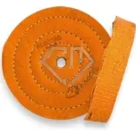 Roda Algodão Resinado Laranja 125mm - Brilho Espelhar Faca Inox Alumínio Cuba Ourives Fornitura
